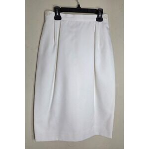 Vintage Sassco Ivory Maxi Skirt 6 Lined Straight Pencil Back Slit